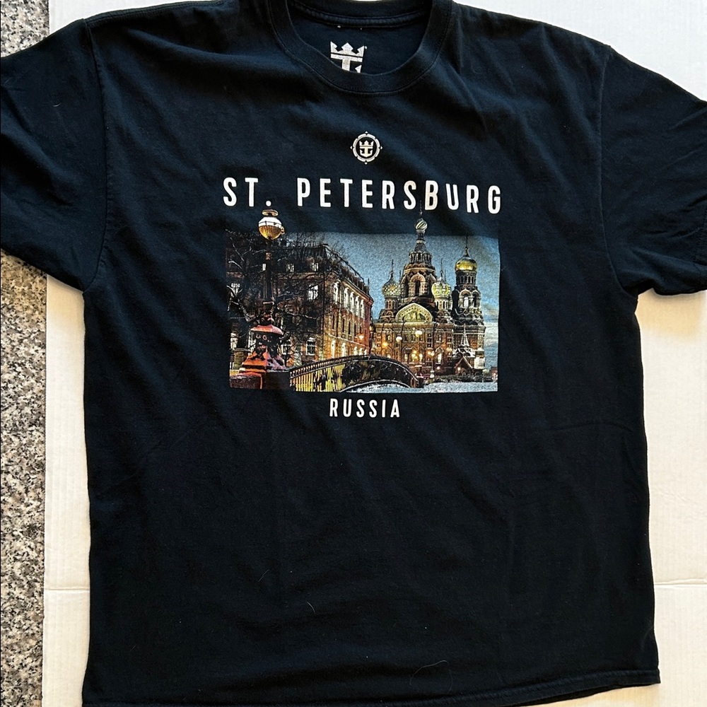 Royal Caribbean Black St. Petersburg Graphic Tee size XL